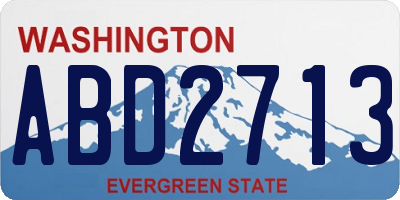 WA license plate ABD2713