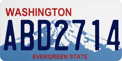 WA license plate ABD2714