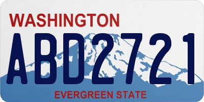 WA license plate ABD2721