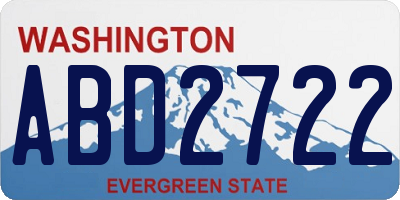 WA license plate ABD2722