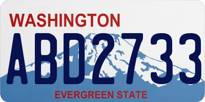 WA license plate ABD2733