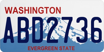 WA license plate ABD2736