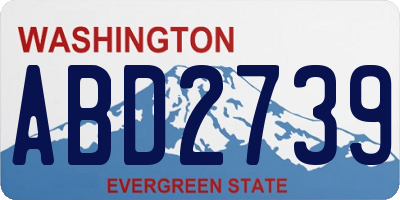 WA license plate ABD2739