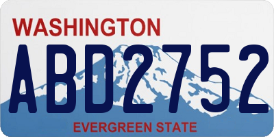 WA license plate ABD2752