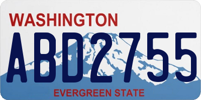 WA license plate ABD2755