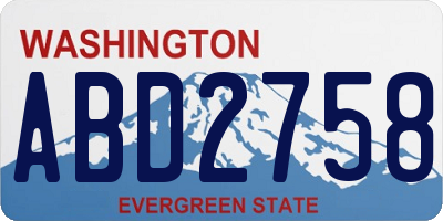 WA license plate ABD2758