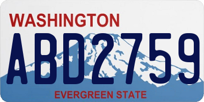 WA license plate ABD2759