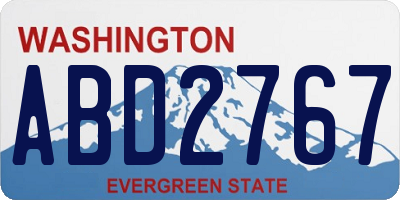 WA license plate ABD2767