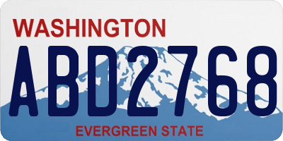 WA license plate ABD2768