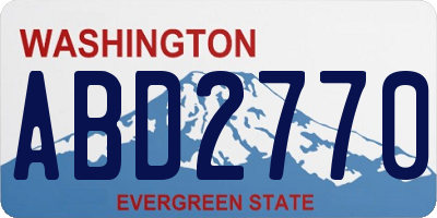 WA license plate ABD2770