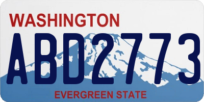 WA license plate ABD2773