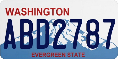 WA license plate ABD2787