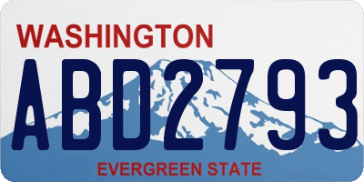 WA license plate ABD2793
