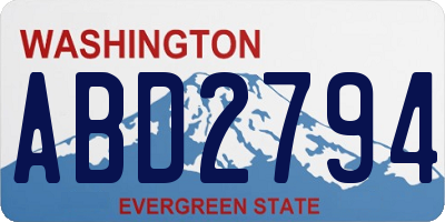 WA license plate ABD2794