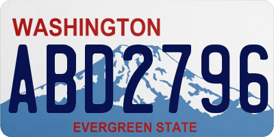 WA license plate ABD2796