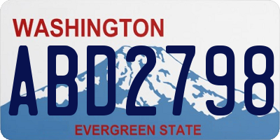 WA license plate ABD2798