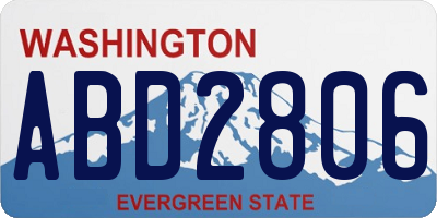 WA license plate ABD2806