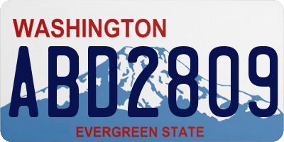 WA license plate ABD2809
