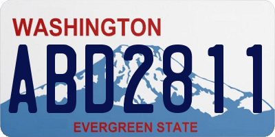 WA license plate ABD2811
