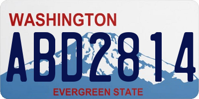 WA license plate ABD2814