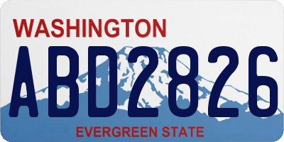 WA license plate ABD2826