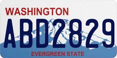 WA license plate ABD2829