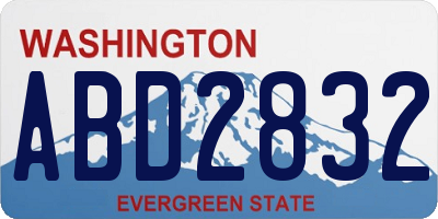 WA license plate ABD2832