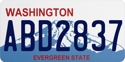 WA license plate ABD2837
