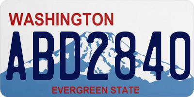 WA license plate ABD2840