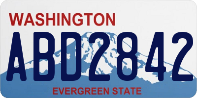 WA license plate ABD2842