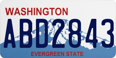 WA license plate ABD2843