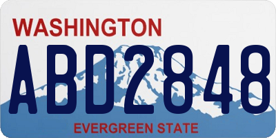 WA license plate ABD2848
