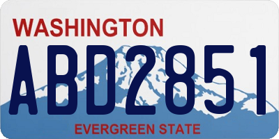 WA license plate ABD2851