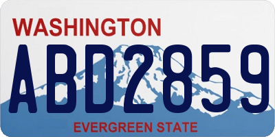 WA license plate ABD2859