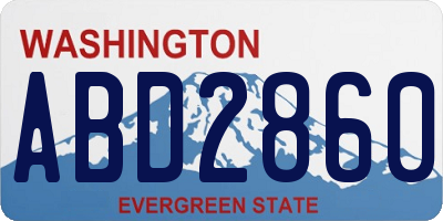 WA license plate ABD2860