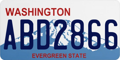 WA license plate ABD2866