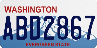 WA license plate ABD2867