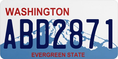 WA license plate ABD2871