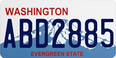 WA license plate ABD2885