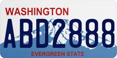 WA license plate ABD2888