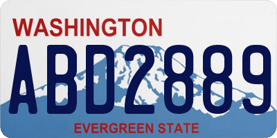 WA license plate ABD2889