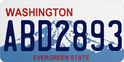WA license plate ABD2893