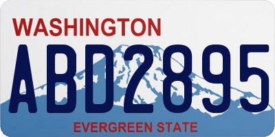 WA license plate ABD2895