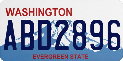 WA license plate ABD2896