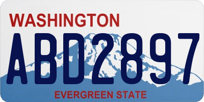 WA license plate ABD2897