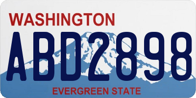 WA license plate ABD2898