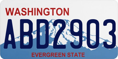 WA license plate ABD2903