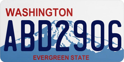 WA license plate ABD2906