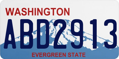 WA license plate ABD2913