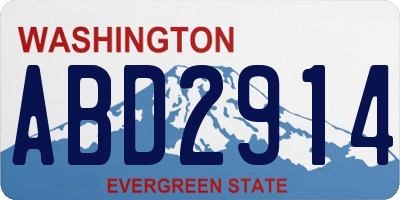 WA license plate ABD2914